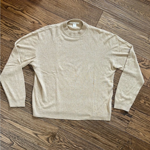 Silk Wool Tan Heather Lightweight Sweater - Picture 2 of 4